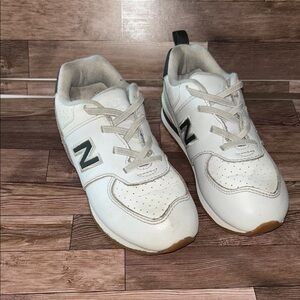 New Balance Kids White and Black Sneakers #S1004BLK